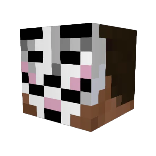 nflation Minecraft avatar head, 3D render