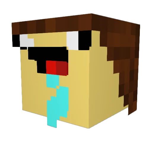 nfors Minecraft avatar head, 3D render