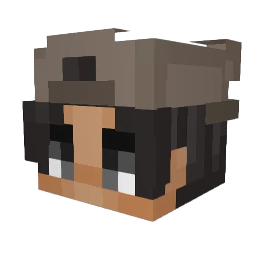 ngiht Minecraft avatar head, 3D render