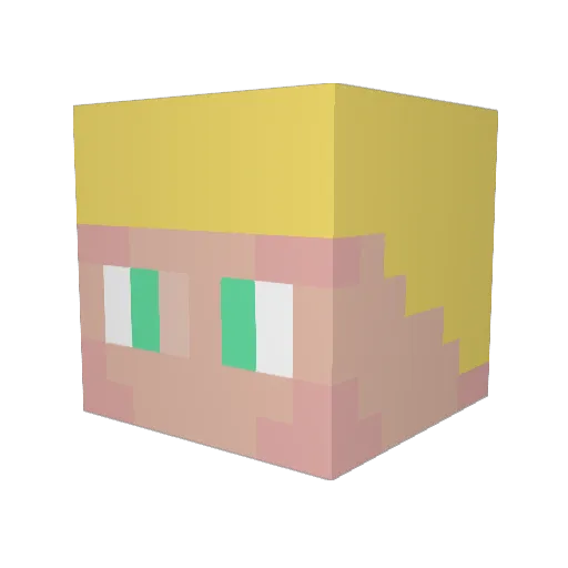 nguzman Minecraft avatar head, 3D render