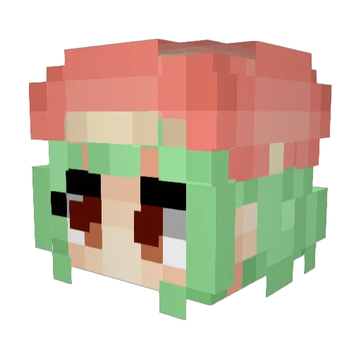 nhental Minecraft avatar head, 3D render
