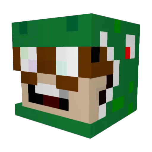 nherf Minecraft avatar head, 3D render