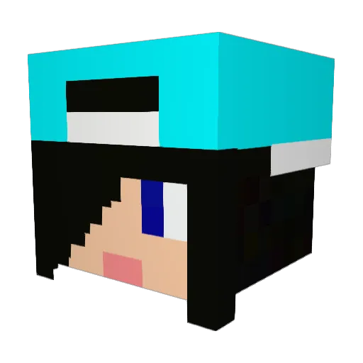 nianhua Minecraft avatar head, 3D render
