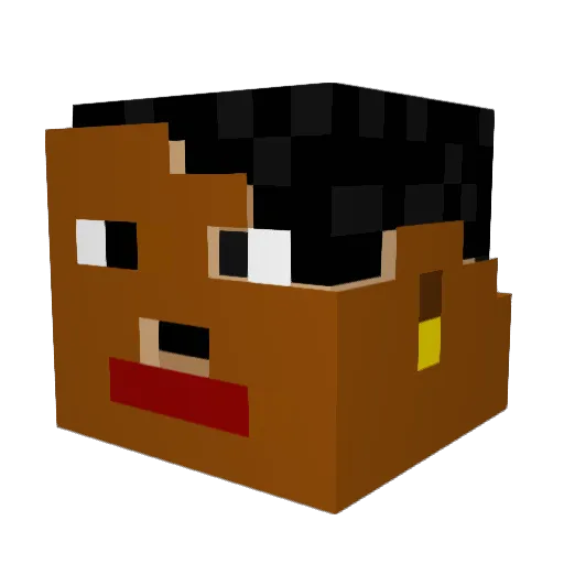 nibha Minecraft avatar head, 3D render