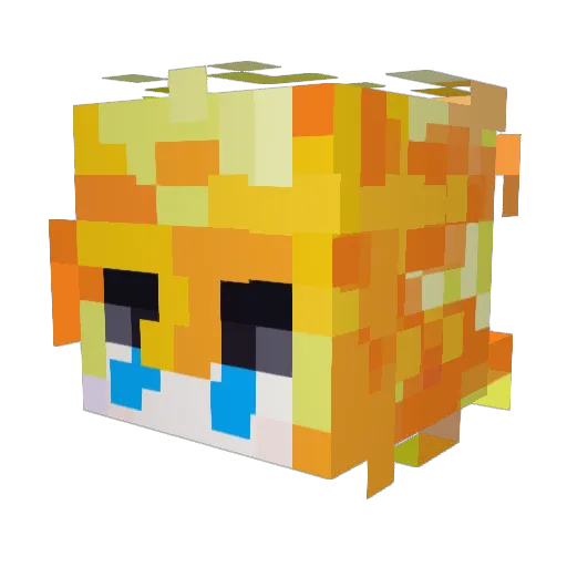 nic_e_1 Minecraft avatar head, 3D render