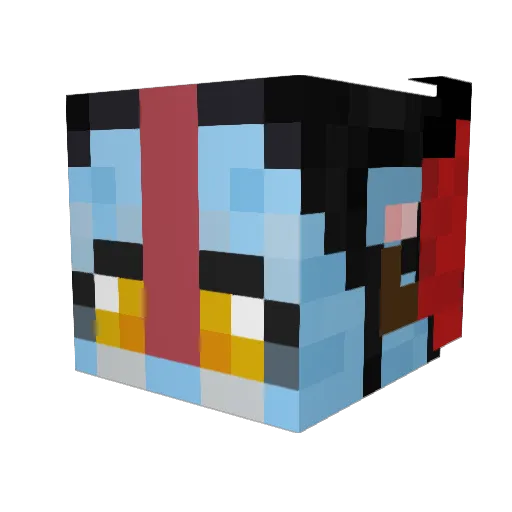 nice_back_air Minecraft avatar head, 3D render