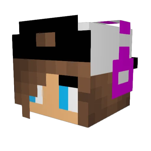 nicjk Minecraft avatar head, 3D render