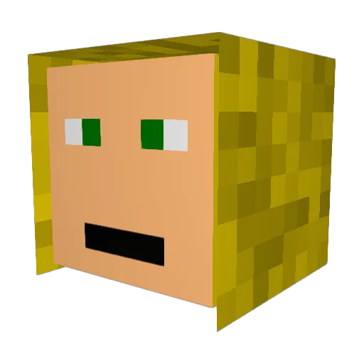 nick_15 Minecraft avatar head, 3D render