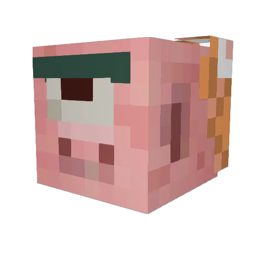 nickatee Minecraft avatar head, 3D render