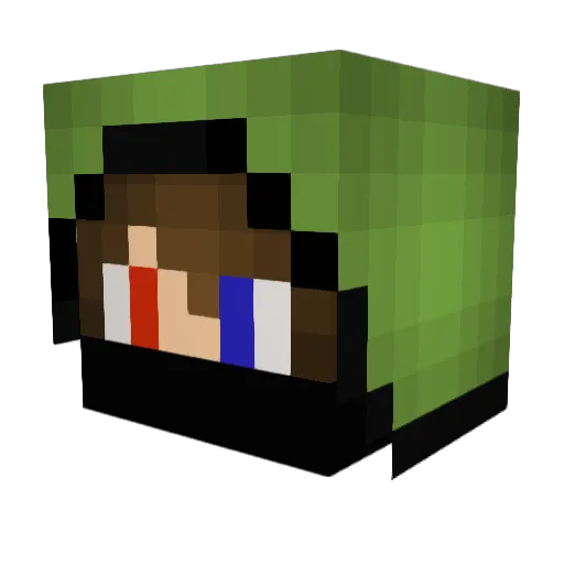 nickiron Minecraft avatar head, 3D render