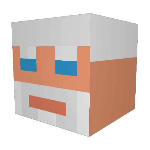 nickj44 Minecraft avatar head, 3D render