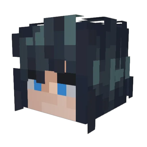 nickokami Minecraft avatar head, 3D render