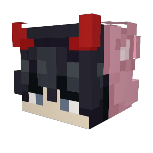 nicobeeloved Minecraft avatar head, 3D render