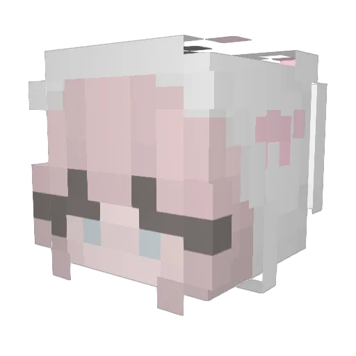 nicole14 Minecraft avatar head, 3D render