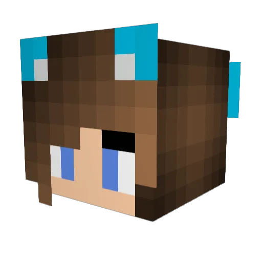 nicoletyers Minecraft avatar head, 3D render