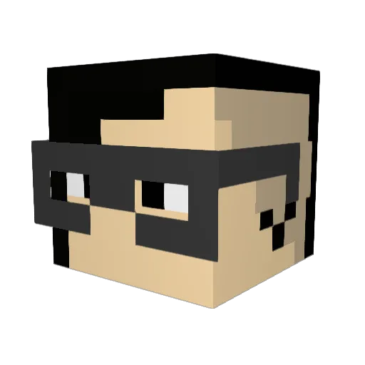 nicolynx Minecraft avatar head, 3D render