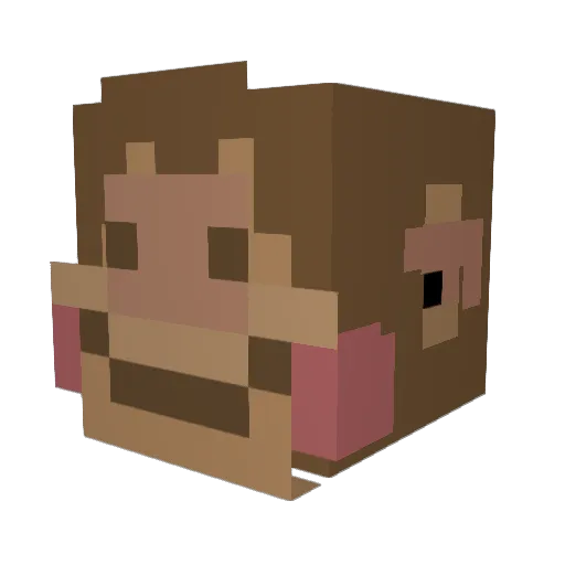 niconiis Minecraft avatar head, 3D render