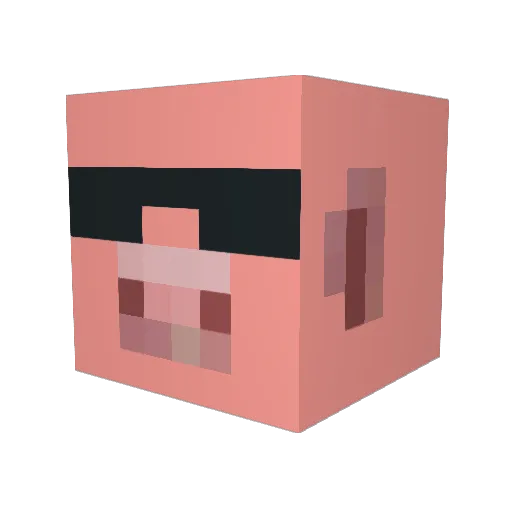 niconouilland Minecraft avatar head, 3D render