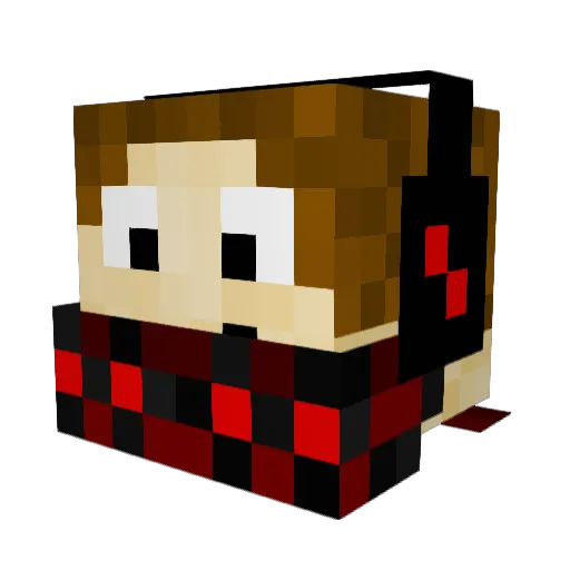 nicotede Minecraft avatar head, 3D render