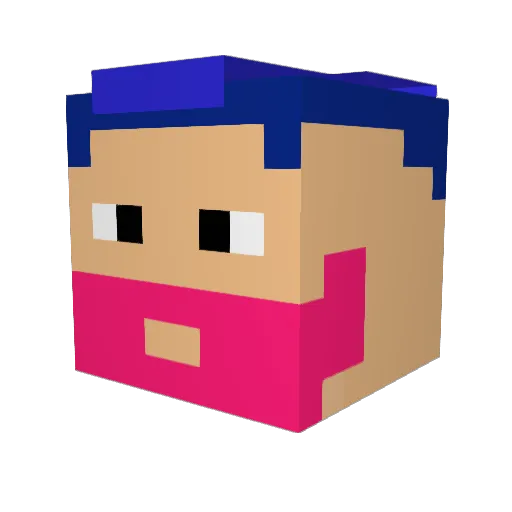 nicotinasedex Minecraft avatar head, 3D render