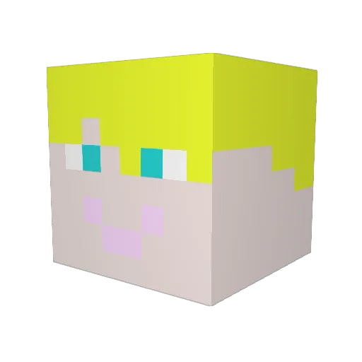nicuxe Minecraft avatar head, 3D render