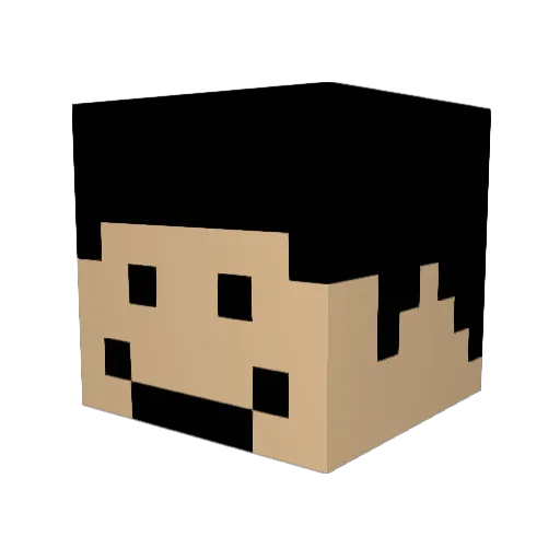 nieomma Minecraft avatar head, 3D render