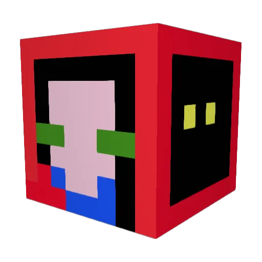 night___________ Minecraft avatar head, 3D render
