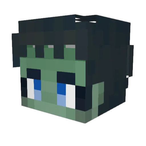 night_way Minecraft avatar head, 3D render