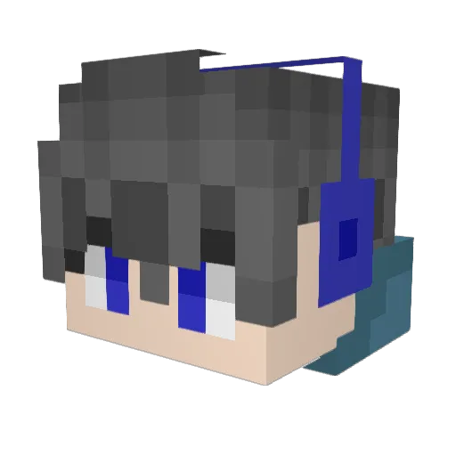 nightcatGOGO Minecraft avatar head, 3D render