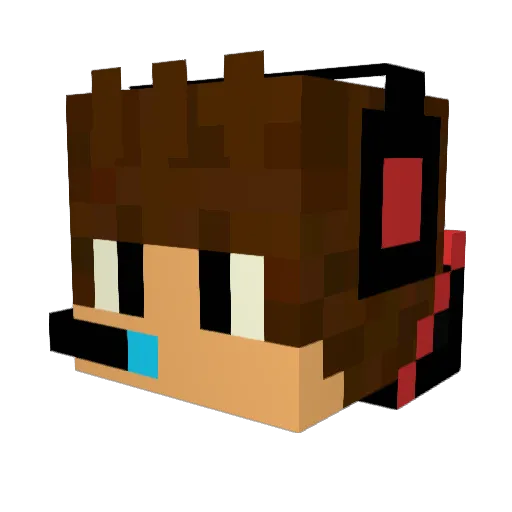 nighteat Minecraft avatar head, 3D render