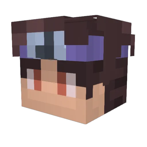 nightglo Minecraft avatar head, 3D render