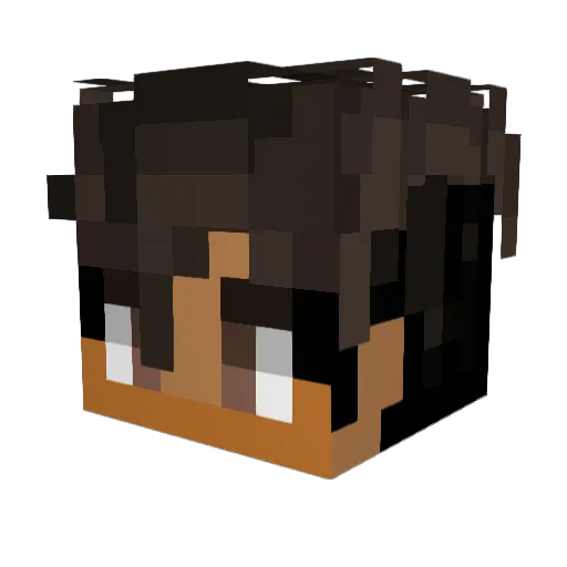 nightlol Minecraft avatar head, 3D render