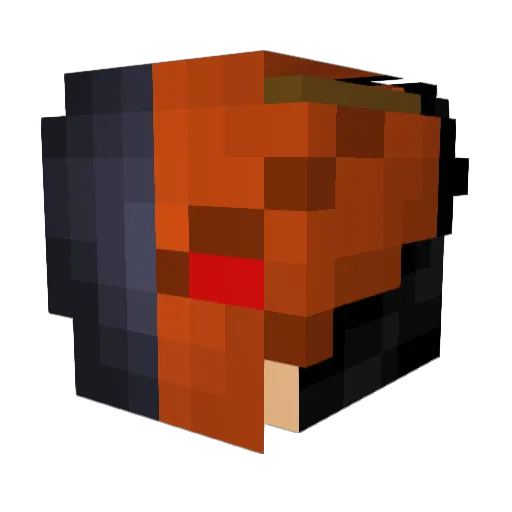 nightstroke Minecraft avatar head, 3D render