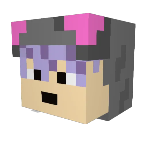 nikaneko Minecraft avatar head, 3D render