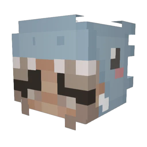 nikanue Minecraft avatar head, 3D render