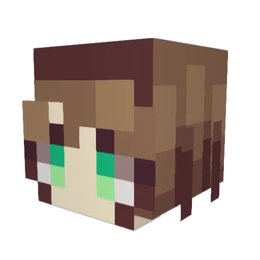nikiBee_ Minecraft avatar head, 3D render