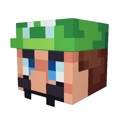 nikikia Minecraft avatar head, 3D render
