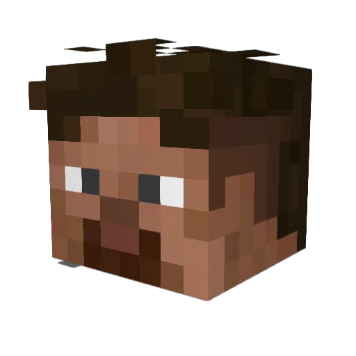 nikitarylov Minecraft avatar head, 3D render