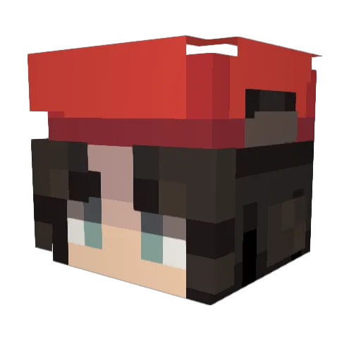 nikkibiccy Minecraft avatar head, 3D render