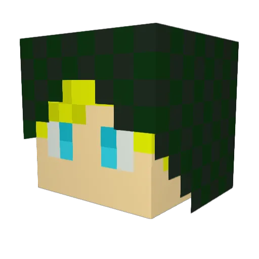 nikkisew Minecraft avatar head, 3D render