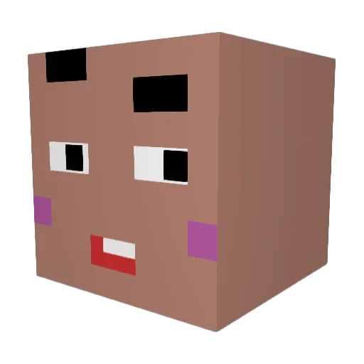 nikuDova Minecraft avatar head, 3D render