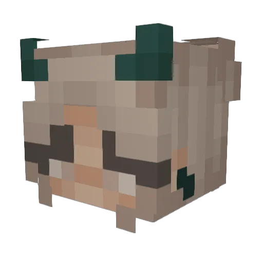nineteen80s Minecraft avatar head, 3D render
