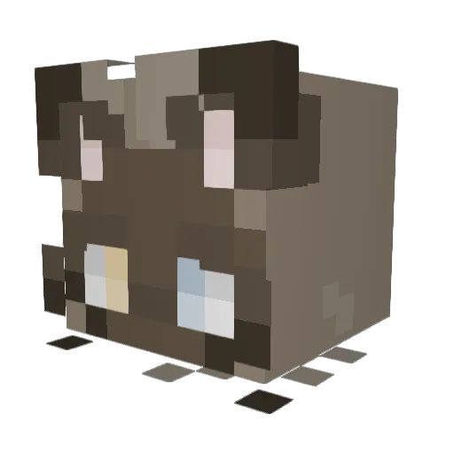 ningshan Minecraft avatar head, 3D render