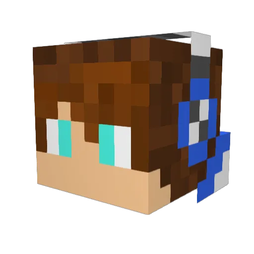 ninja712 Minecraft avatar head, 3D render