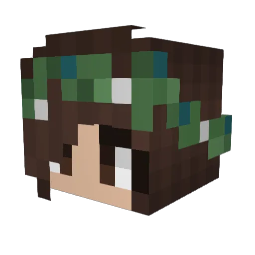ninjagadoa Minecraft avatar head, 3D render