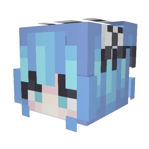 ninmenguo Minecraft avatar head, 3D render