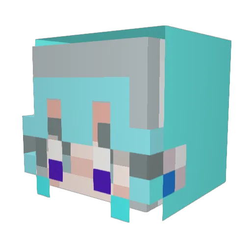 ninoda Minecraft avatar head, 3D render