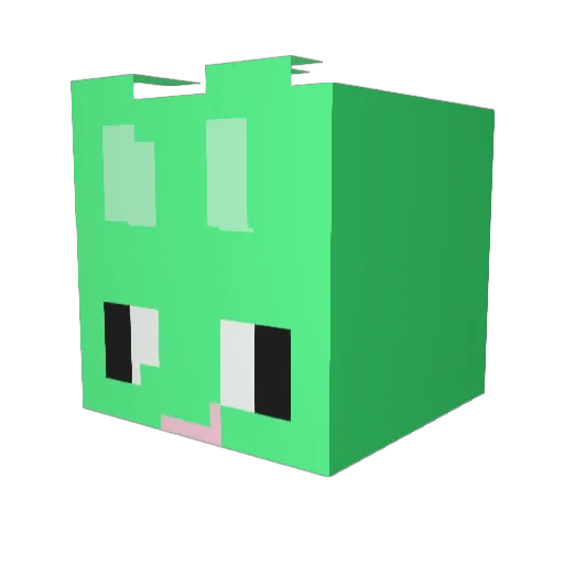 ninu__ Minecraft avatar head, 3D render