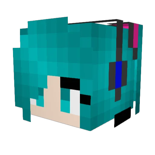 ninzwz Minecraft avatar head, 3D render