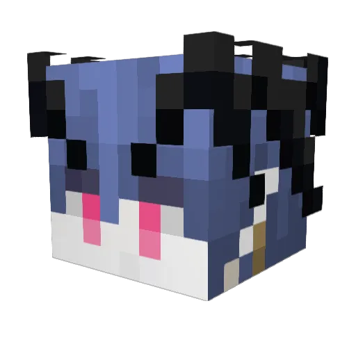 nirakoro Minecraft avatar head, 3D render
